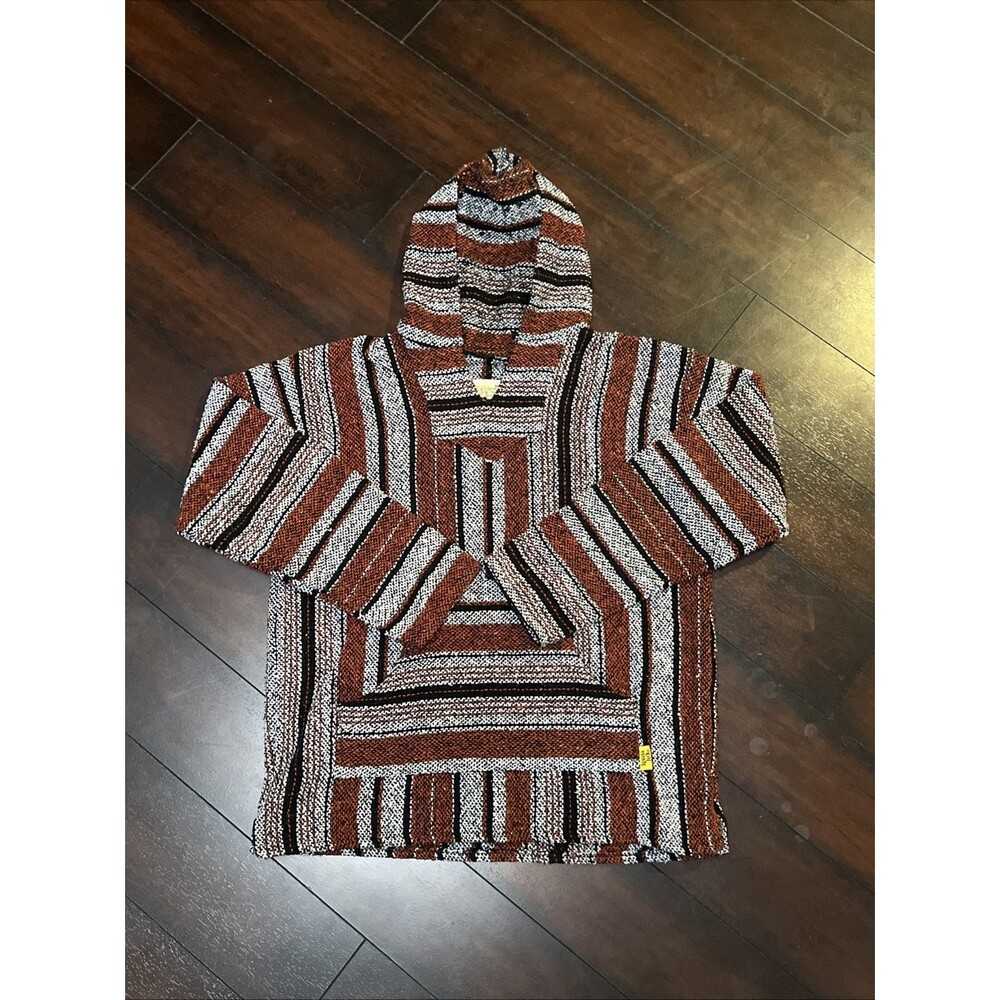 Iguana Jack Vintage Baja Hoodie Unisex Pullover Size M/L Rug Hippie